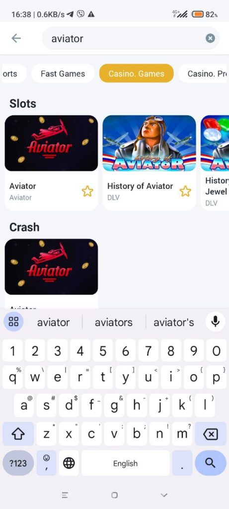 MelBet'te Aviator oyunu